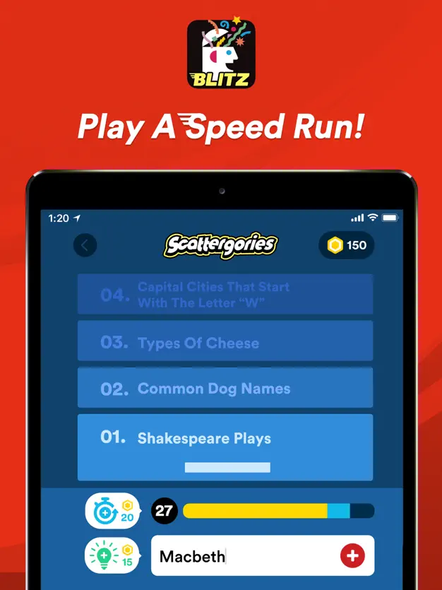 Scattergories BLITZ Gameplay Screenshots