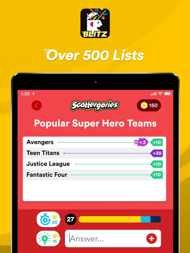 Scattergories BLITZ Gameplay Screenshots